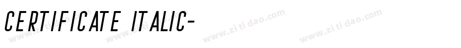 Certificate Italic字体转换